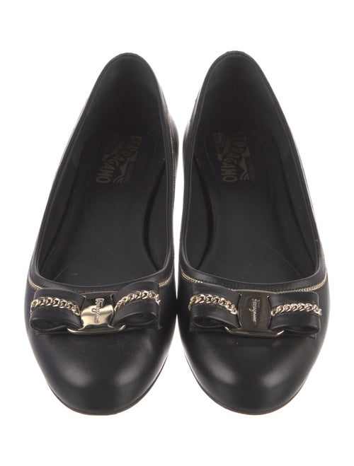 Salvatore Ferragamo Vara Bow Accent Leather Flats