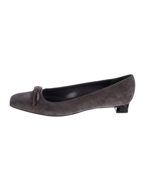 Salvatore Ferragamo Vara Bow Accent Suede Ballet Flats