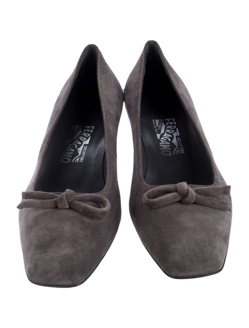 Salvatore Ferragamo Vara Bow Accent Suede Ballet Flats