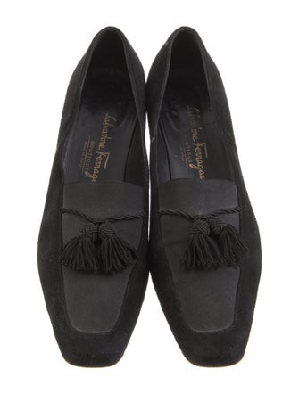 Salvatore Ferragamo Suede Tassel Accents Loafers