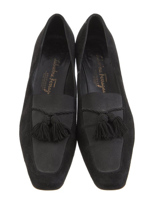 Salvatore Ferragamo Suede Tassel Accents Loafers