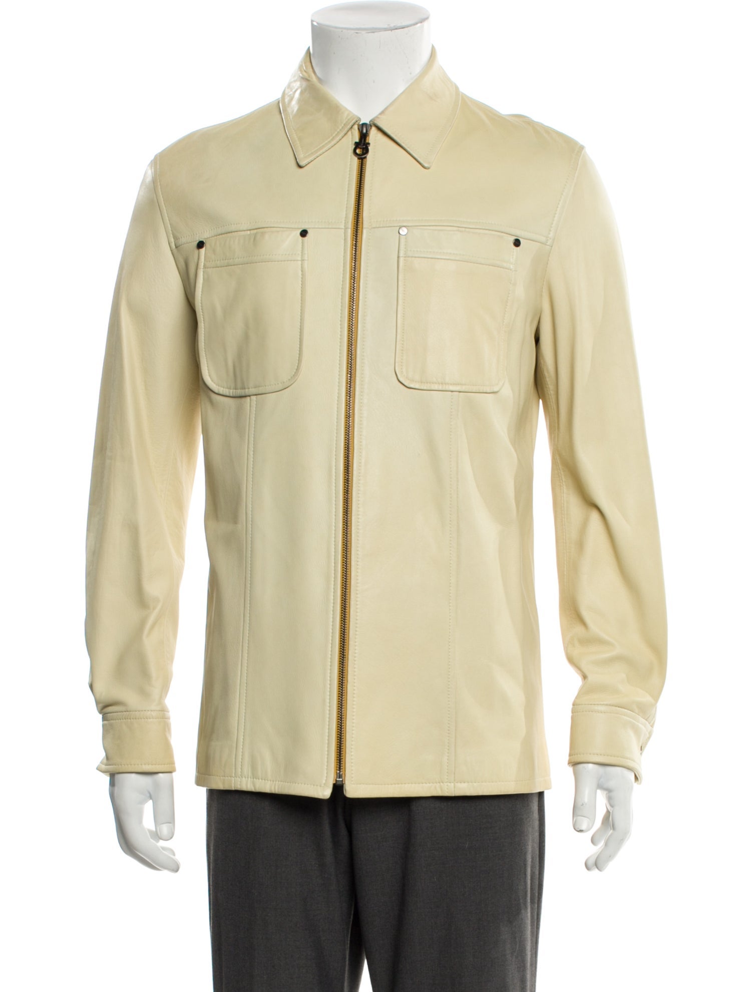 Salvatore Ferragamo Leather Trucker Jacket
