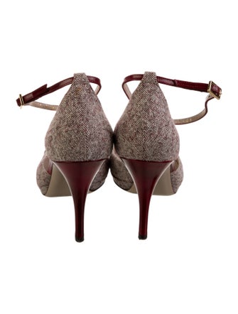 Salvatore Ferragamo Canvas Printed D'Orsay Pumps