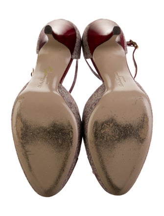 Salvatore Ferragamo Canvas Printed D'Orsay Pumps