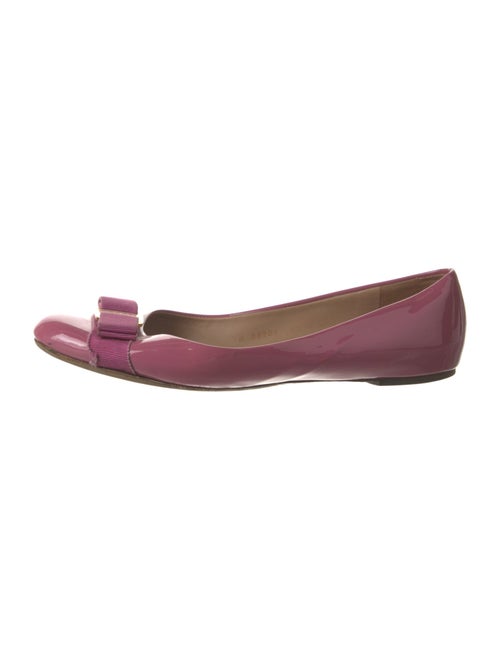 Salvatore Ferragamo Vara Bow Accent Patent Leather Ballet Flats