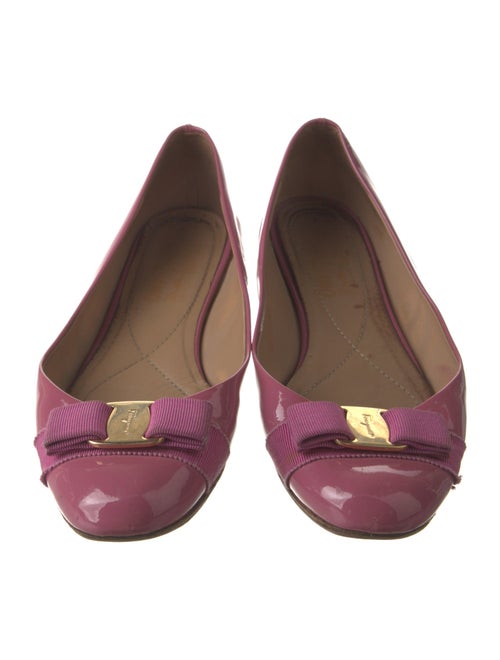 Salvatore Ferragamo Vara Bow Accent Patent Leather Ballet Flats