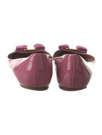 Salvatore Ferragamo Vara Bow Accent Patent Leather Ballet Flats