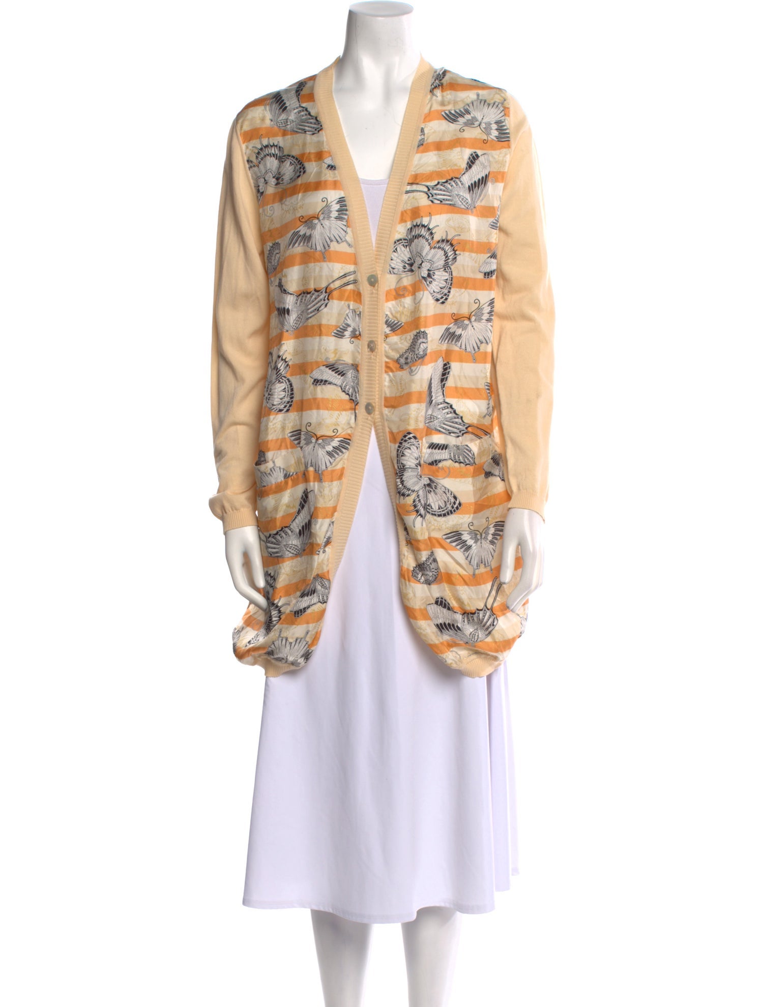 Salvatore Ferragamo Striped V-Neck Sweater