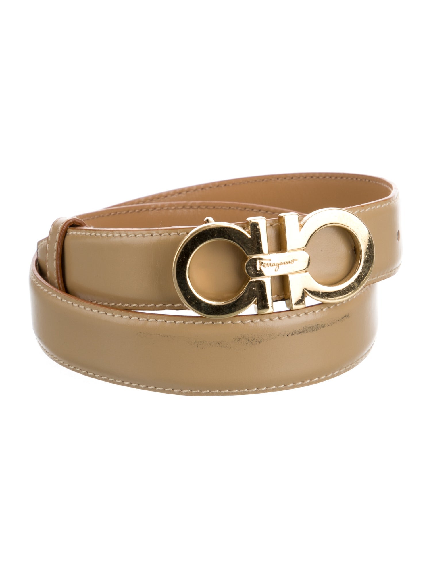Salvatore Ferragamo Gancini Logo Skinny Waist Belt