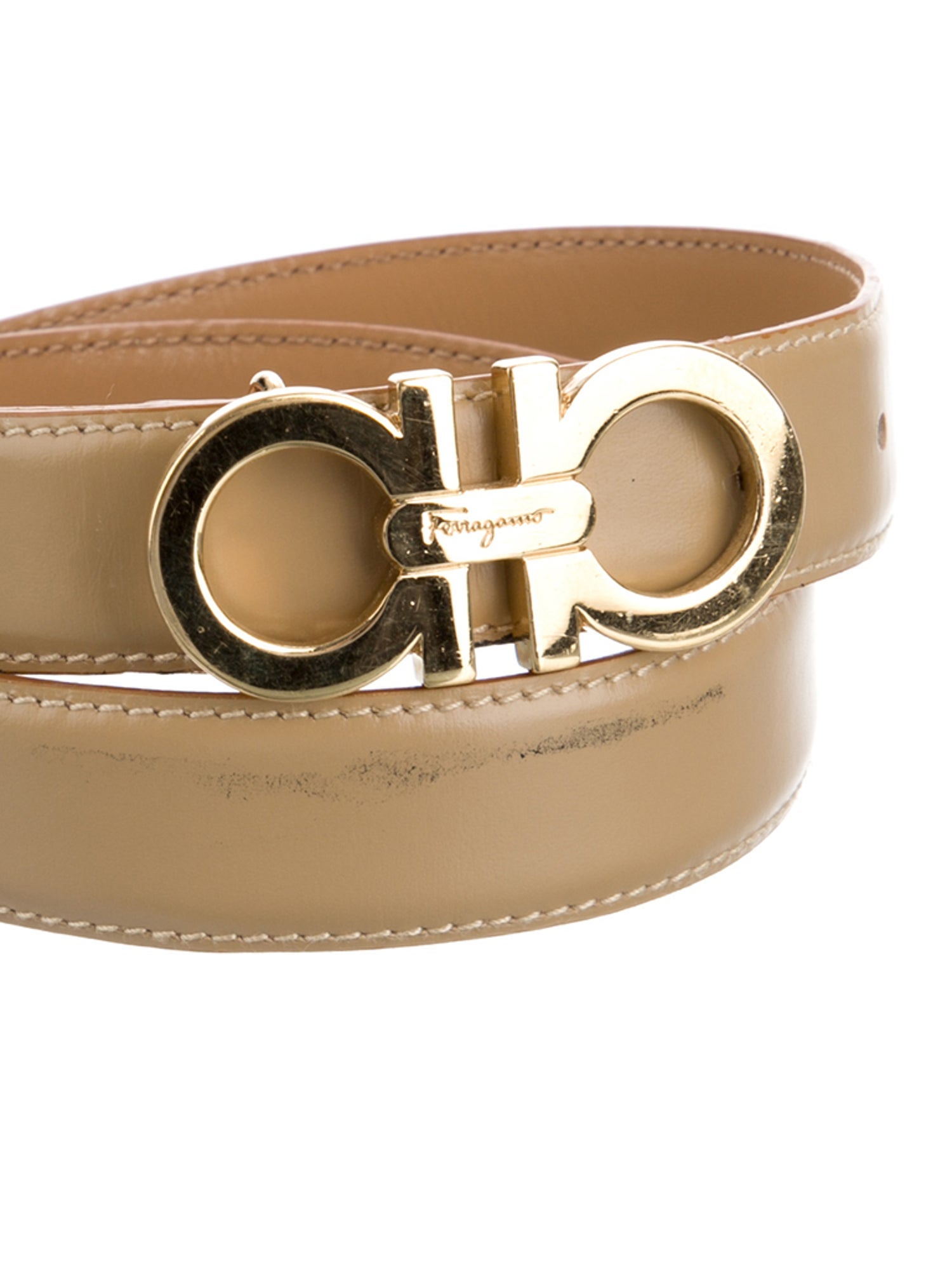 Salvatore Ferragamo Gancini Logo Skinny Waist Belt