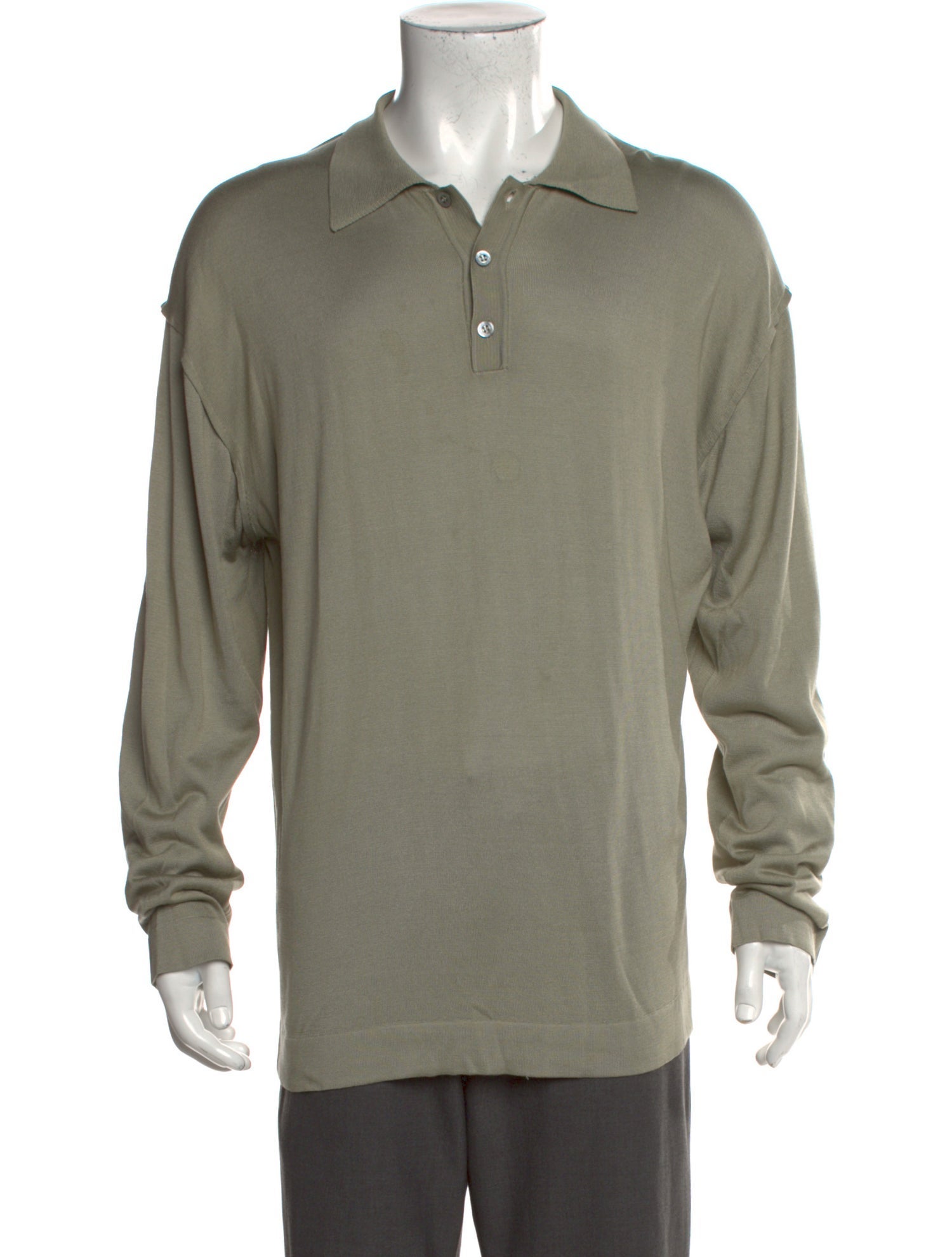 Salvatore Ferragamo Silk Crew Neck Polo Shirt