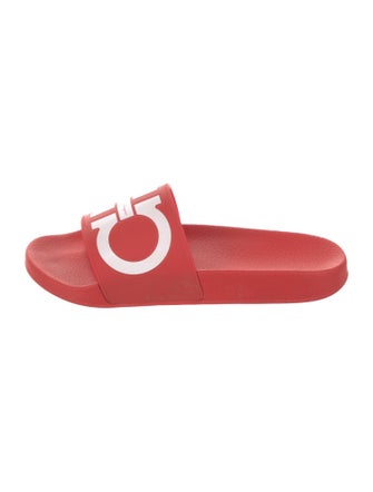 Salvatore Ferragamo Gancini Logo Rubber Slides