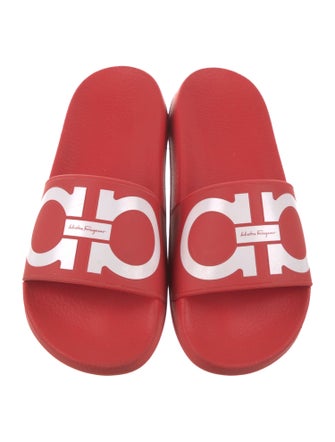 Salvatore Ferragamo Gancini Logo Rubber Slides