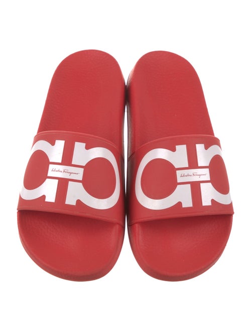 Salvatore Ferragamo Gancini Logo Rubber Slides