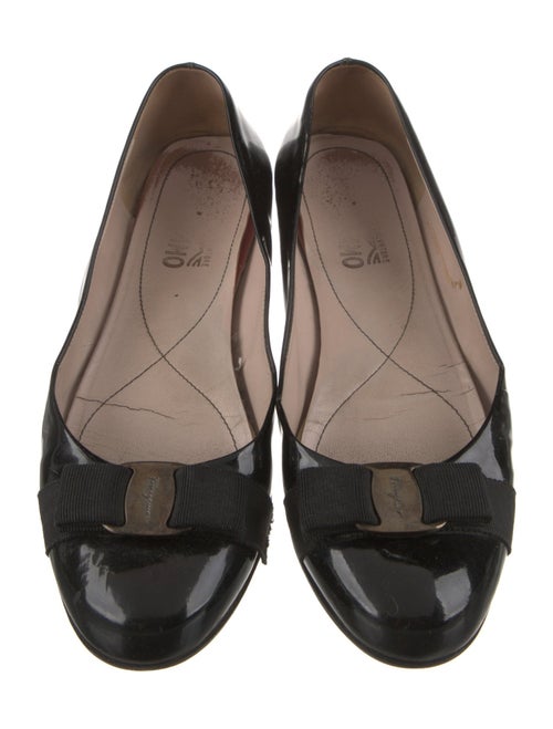 Salvatore Ferragamo Vara Bow Accent Patent Leather Ballet Flats