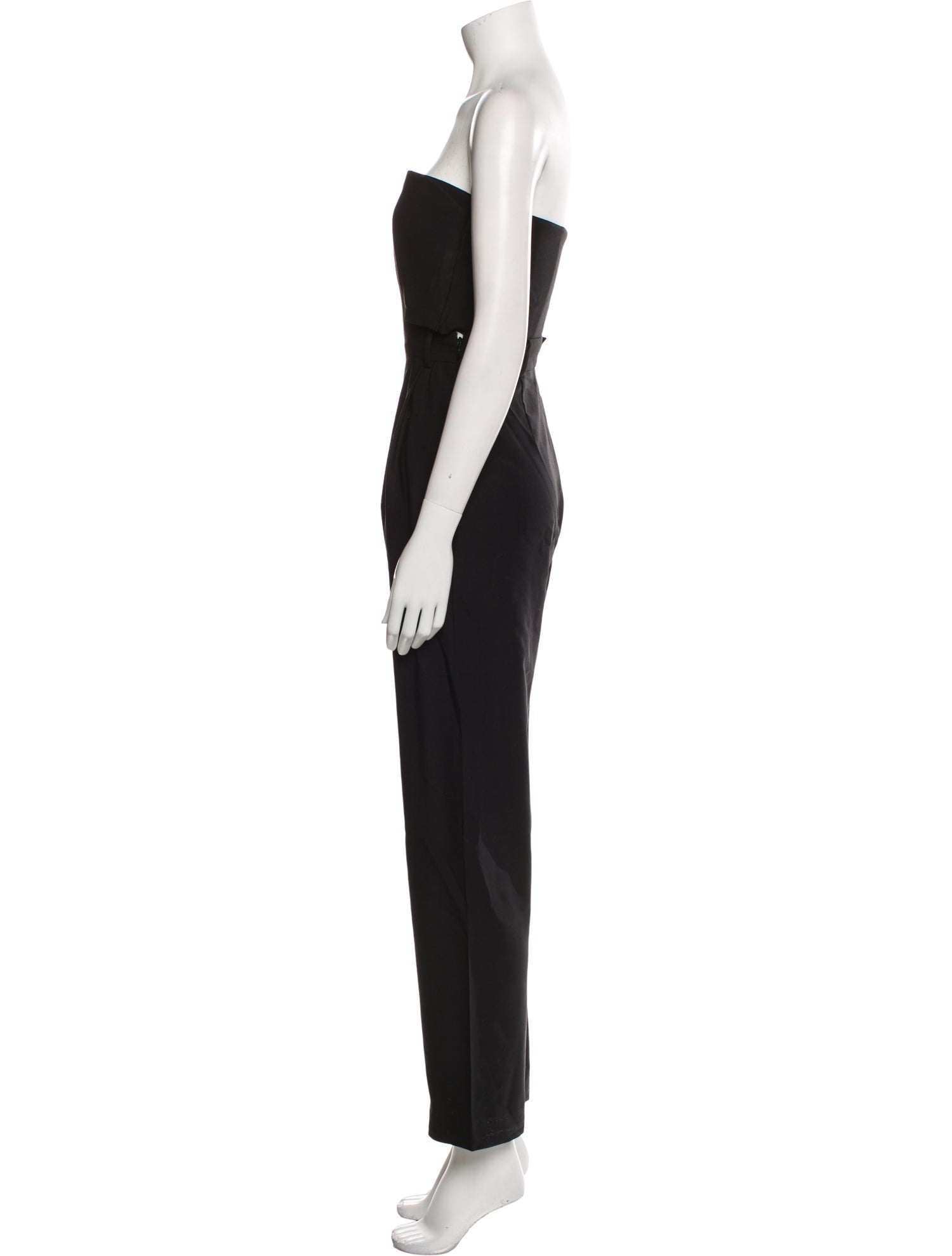 Salvatore Ferragamo Virgin Wool Strapless Jumpsuit