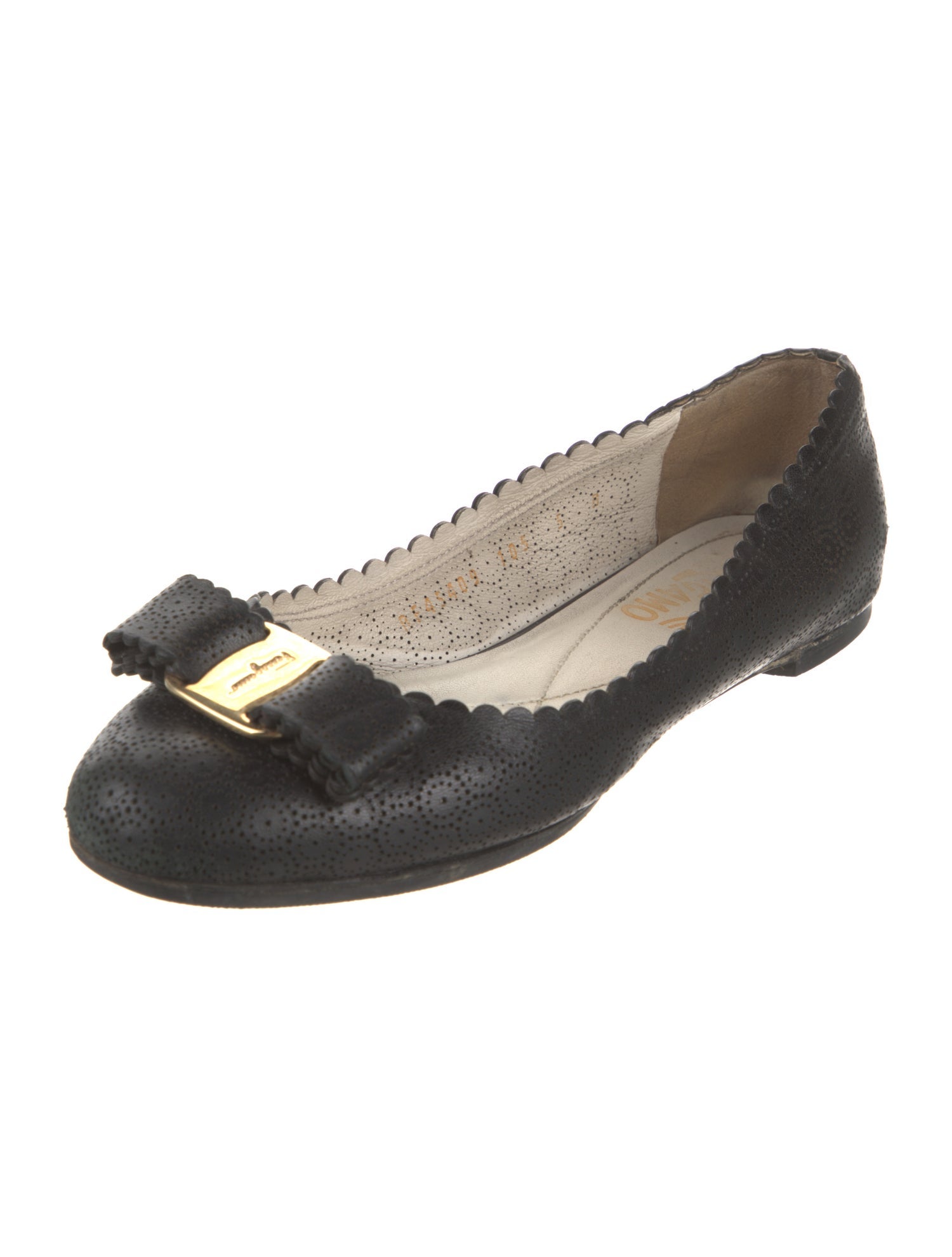 Salvatore Ferragamo Vara Bow Accent Leather Flats