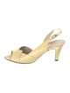 Salvatore Ferragamo Snakeskin Leather Trim Embellishment Slingback Sandals