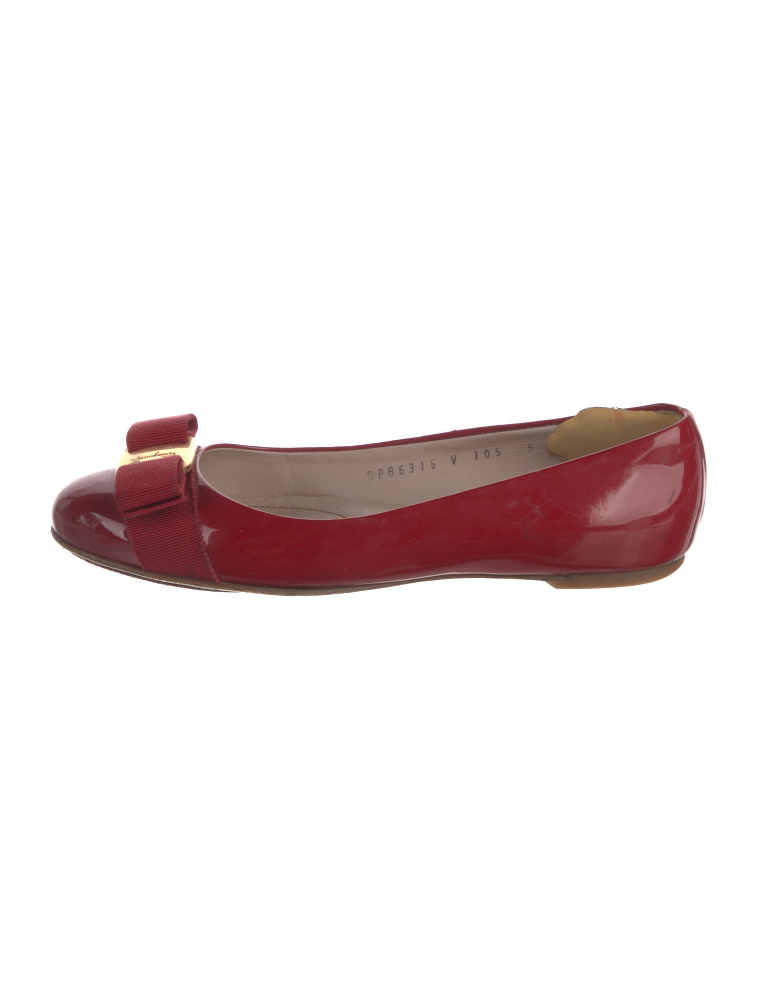 Salvatore Ferragamo Vara Bow Accent Patent Leather Flats