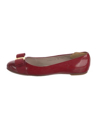 Salvatore Ferragamo Vara Bow Accent Patent Leather Flats