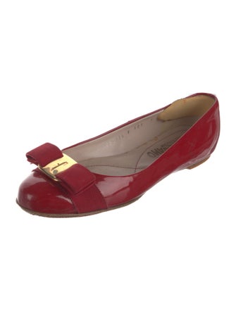 Salvatore Ferragamo Vara Bow Accent Patent Leather Flats