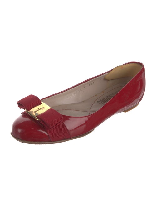 Salvatore Ferragamo Vara Bow Accent Patent Leather Flats
