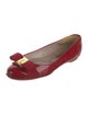 Salvatore Ferragamo Vara Bow Accent Patent Leather Flats