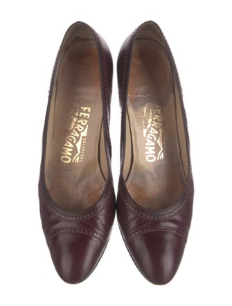 Salvatore Ferragamo Leather Lasercut Accents Pumps