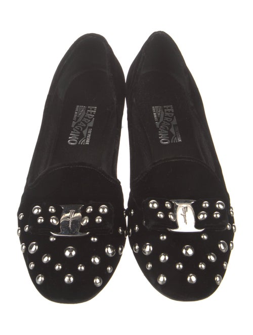 Salvatore Ferragamo Vara Bow Accent Velvet Flats