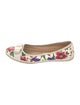 Salvatore Ferragamo Leather Floral Print Ballet Flats