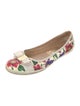 Salvatore Ferragamo Leather Floral Print Ballet Flats