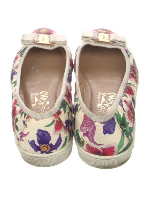 Salvatore Ferragamo Leather Floral Print Ballet Flats
