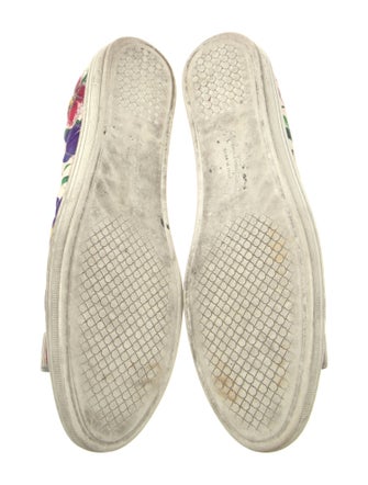 Salvatore Ferragamo Leather Floral Print Ballet Flats