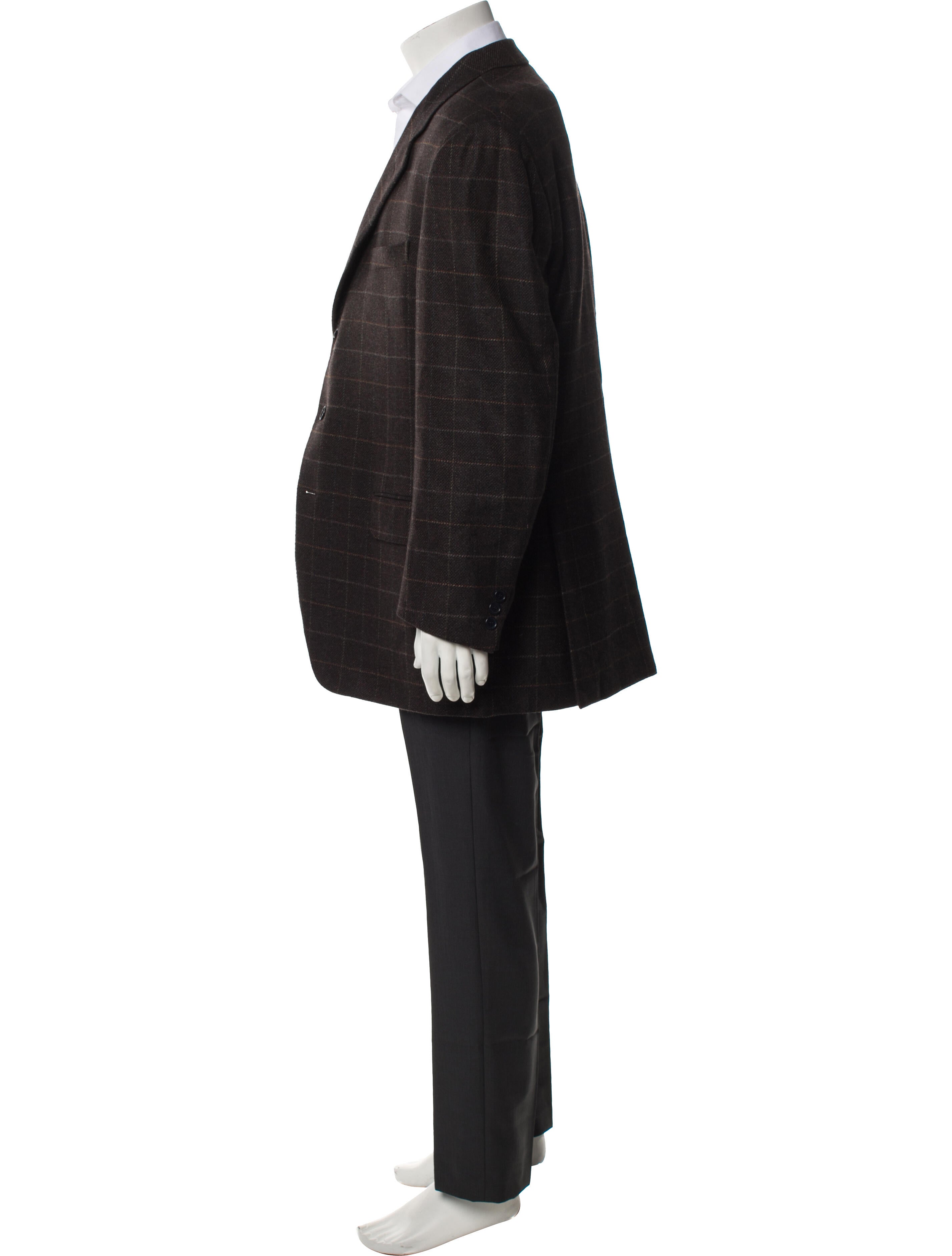 Salvatore Ferragamo Wool Plaid Print Blazer