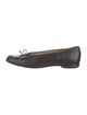 Salvatore Ferragamo Leather Bow Accents Ballet Flats