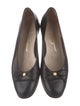 Salvatore Ferragamo Leather Bow Accents Ballet Flats