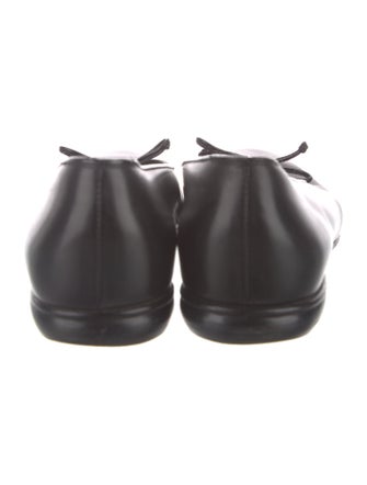 Salvatore Ferragamo Leather Bow Accents Ballet Flats