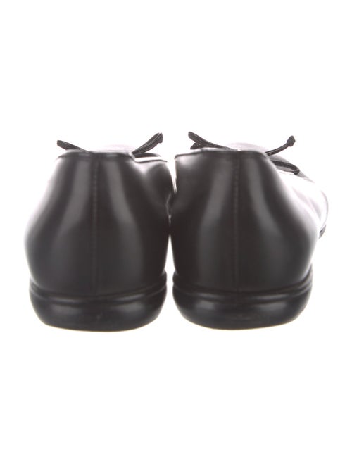 Salvatore Ferragamo Leather Bow Accents Ballet Flats