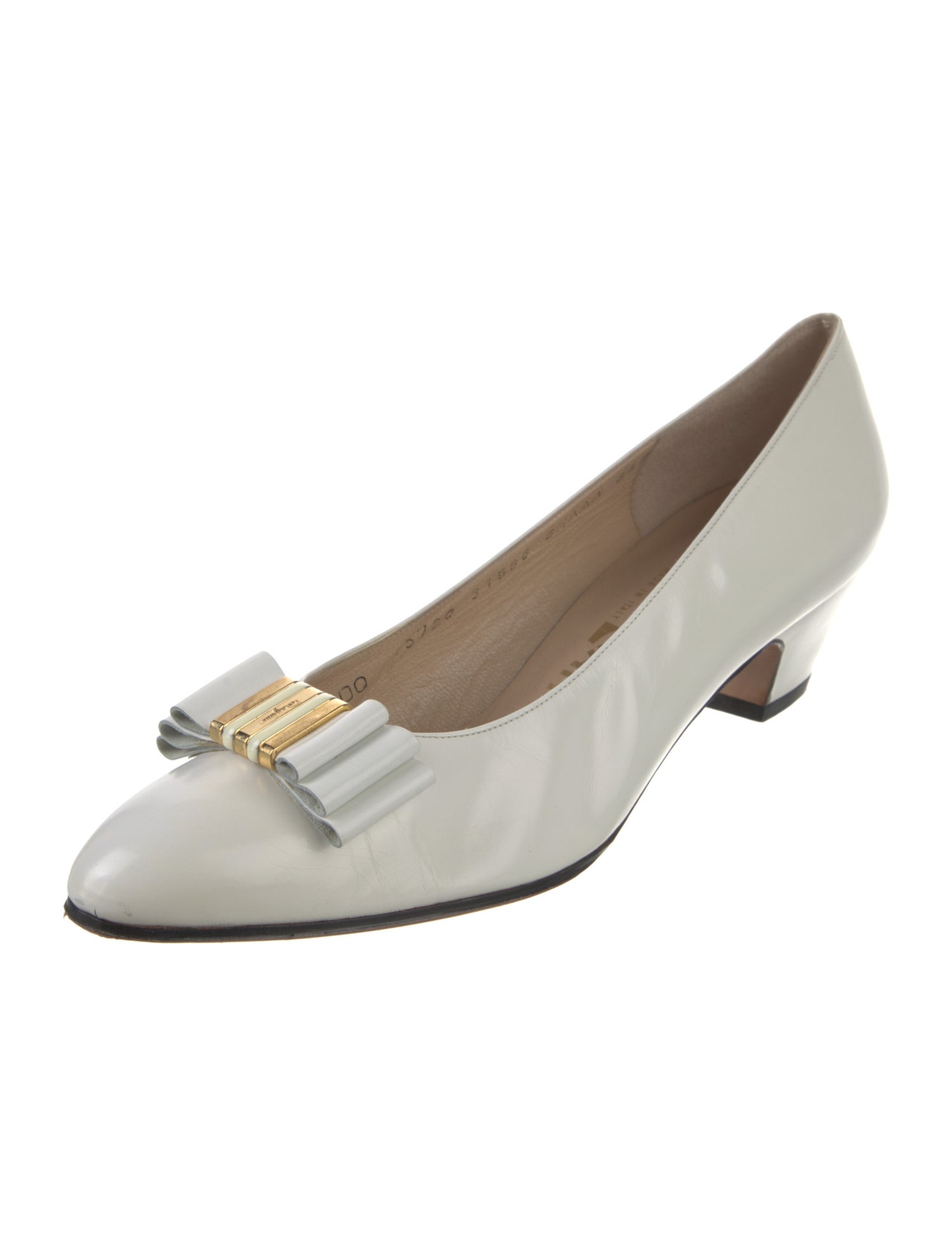 Salvatore Ferragamo Leather Bow Accents Pumps