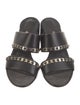 Salvatore Ferragamo Leather Chain-Link Accents Slides