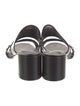 Salvatore Ferragamo Leather Chain-Link Accents Slides
