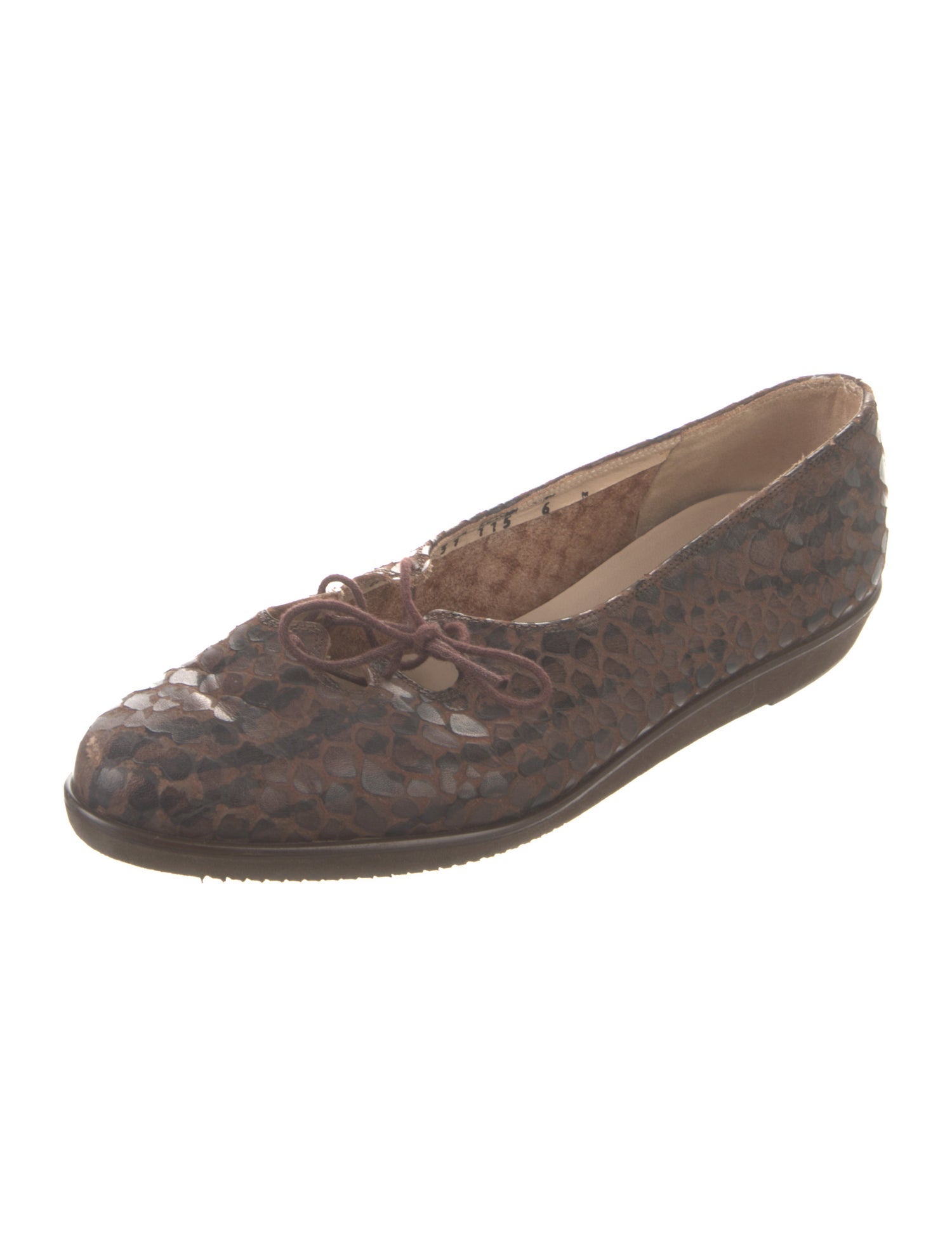 Salvatore Ferragamo Snakeskin Animal Print Ballet Flats