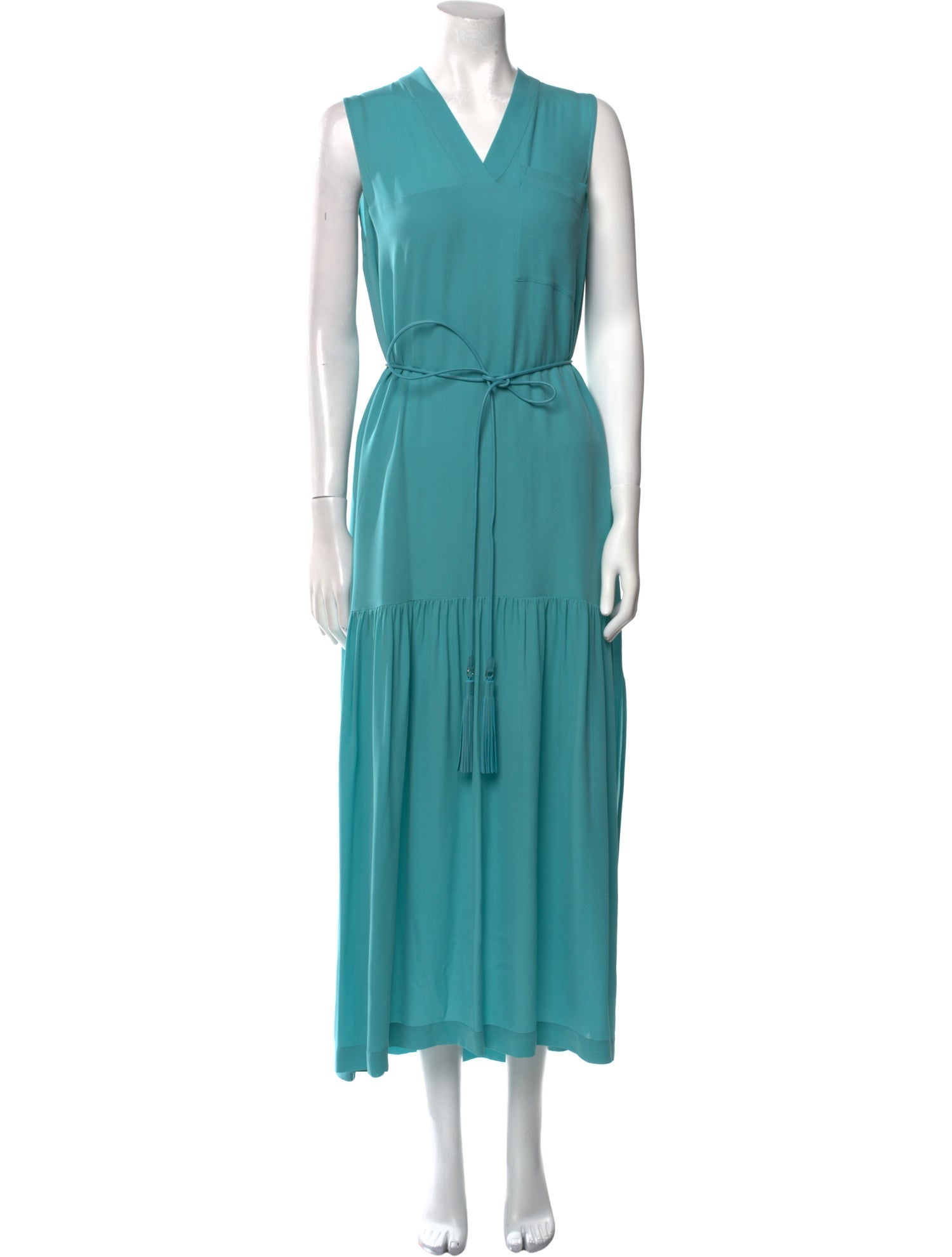 Salvatore Ferragamo V-Neck Midi Length Dress