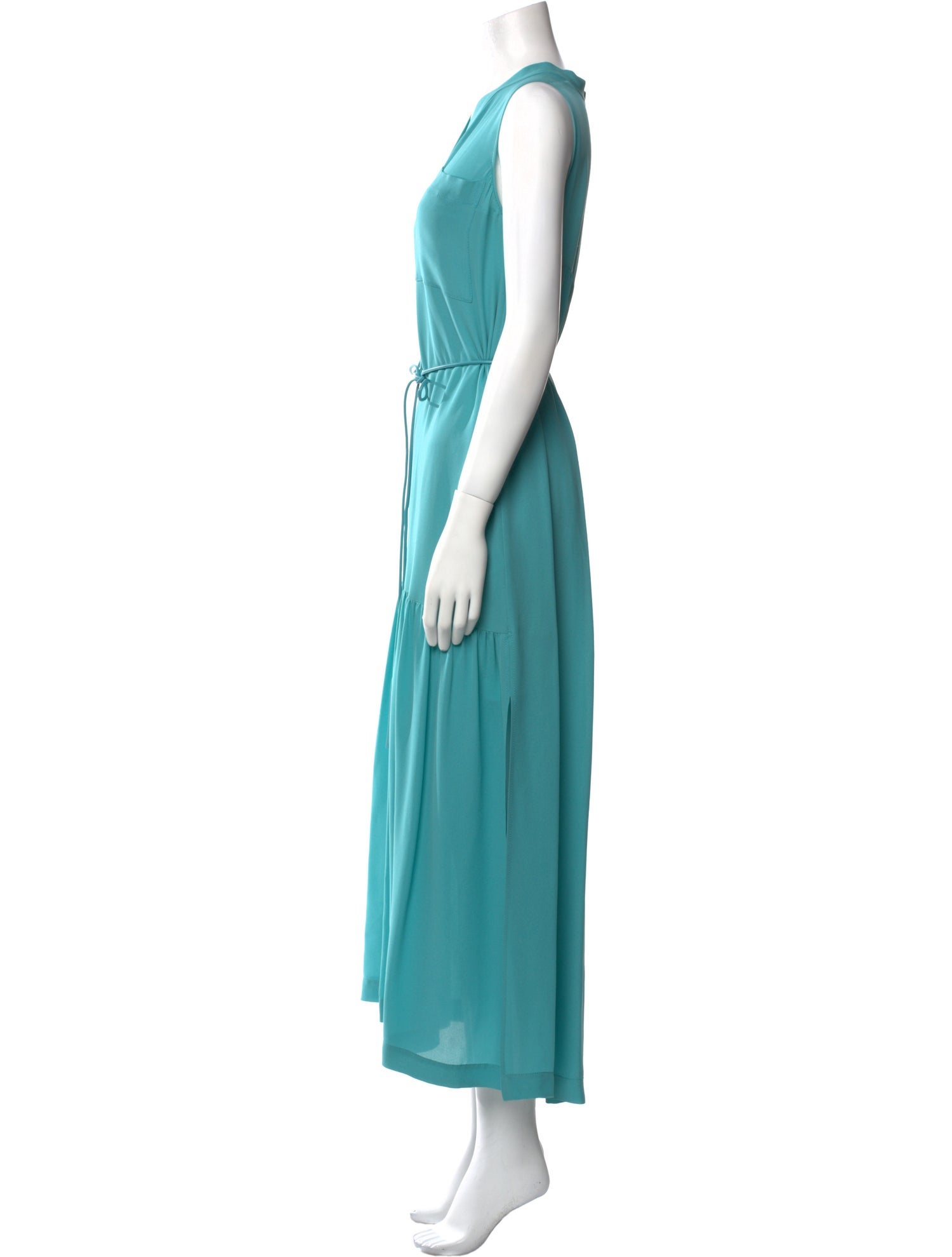 Salvatore Ferragamo V-Neck Midi Length Dress