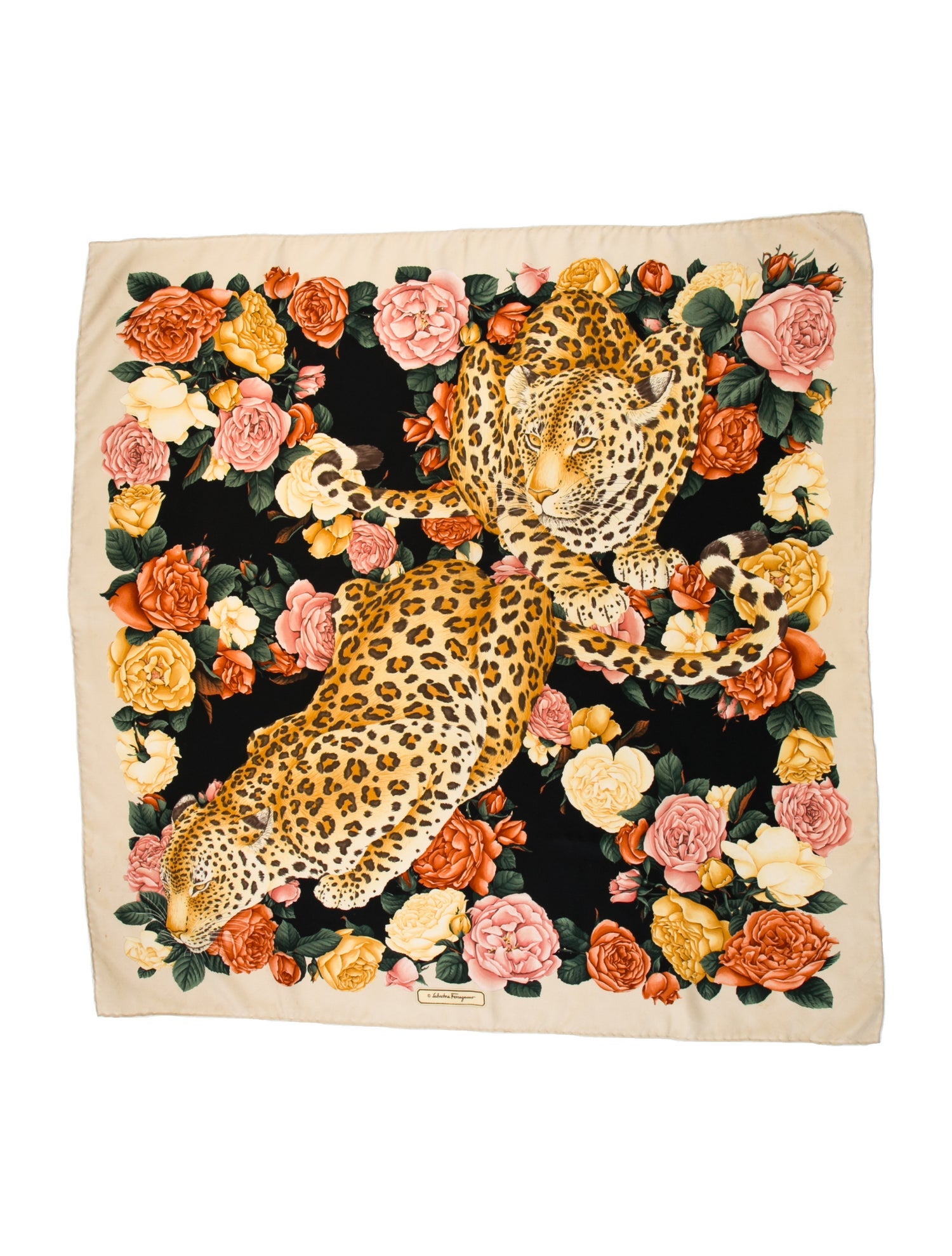 Salvatore Ferragamo Silk Floral Print Scarf