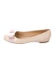 Salvatore Ferragamo Patent Leather Bow Accents Ballet Flats