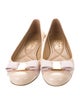 Salvatore Ferragamo Patent Leather Bow Accents Ballet Flats