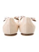 Salvatore Ferragamo Patent Leather Bow Accents Ballet Flats