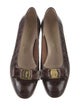 Salvatore Ferragamo Embossed Leather Bow Accents Pumps
