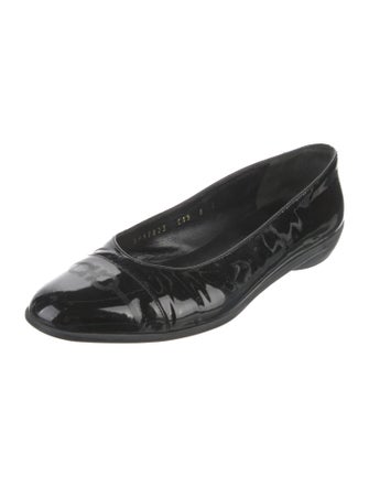 Salvatore Ferragamo Patent Leather Bow Accents Flats